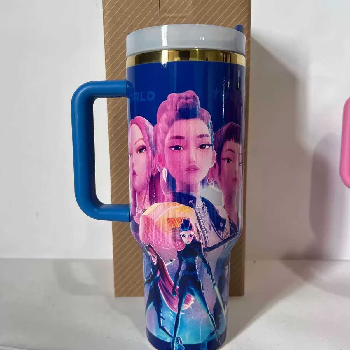 Stainless Steel Tumbler KPop Demon Hunters Mira Zoey Rumi Car Mugs With Straws Drink Water Bottle Insulated 40oz Thermal Cups L251127