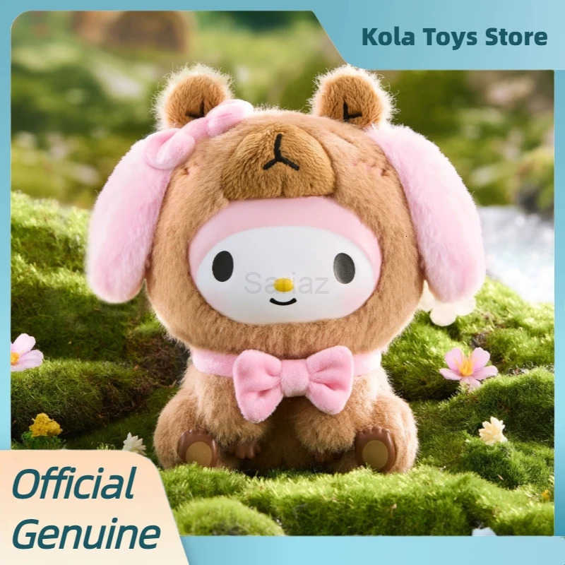 Sanrio Genuine Characters Capybara Series Vinyl Face Pendants Blind Box Toys Kawaii Kunomi My Melody Figure Dolls Girls Gift H251217