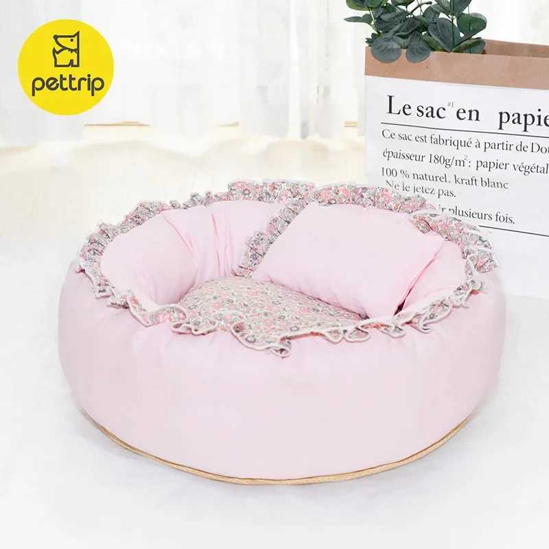 Dog and Cat Bed Soft Warm and Breathable in Winter Small Floral Sleeping Bag Comfortable and Cute Cat and Dog Universal Bed M251217