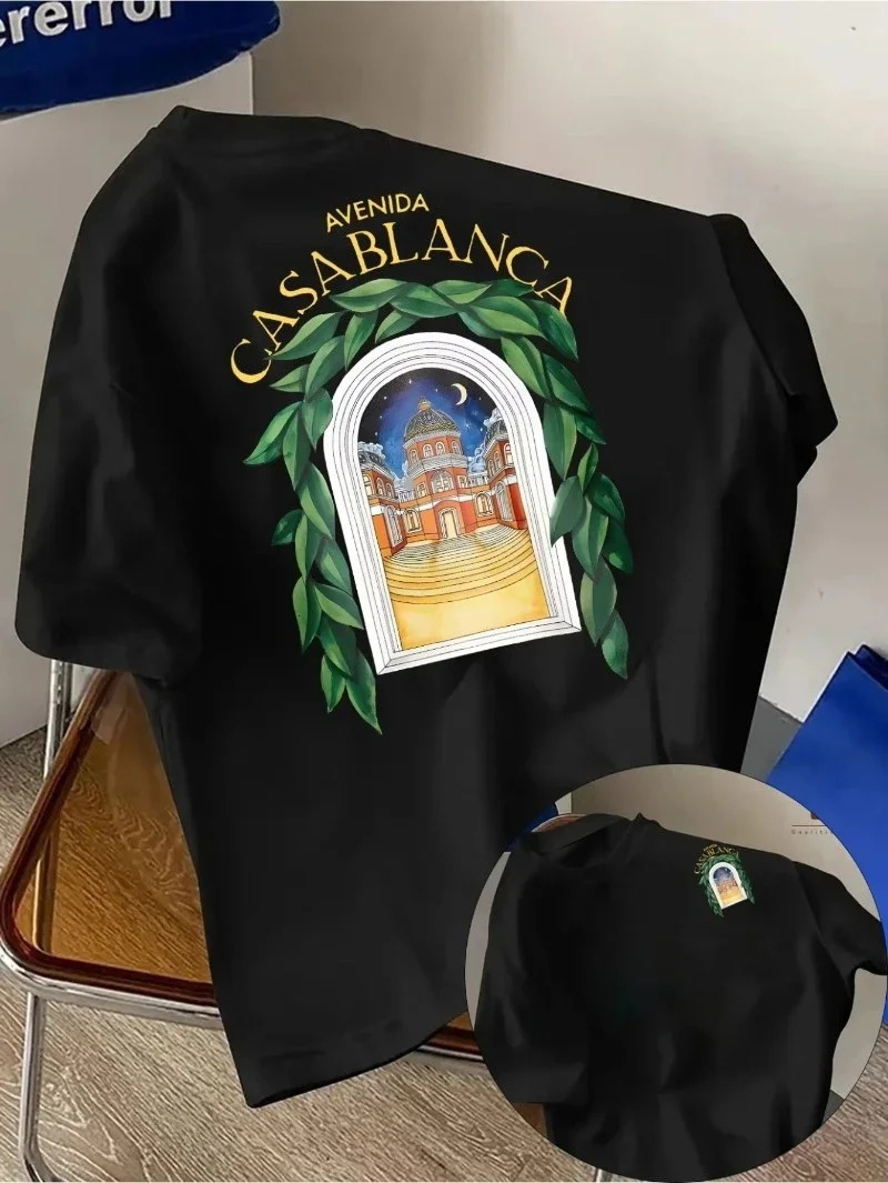 Men Double Sided Printed T-Shirt Casual Breathable Polyester Tee Avenida Graphic Landscape Art Summer Streetwear Top Sof 251213