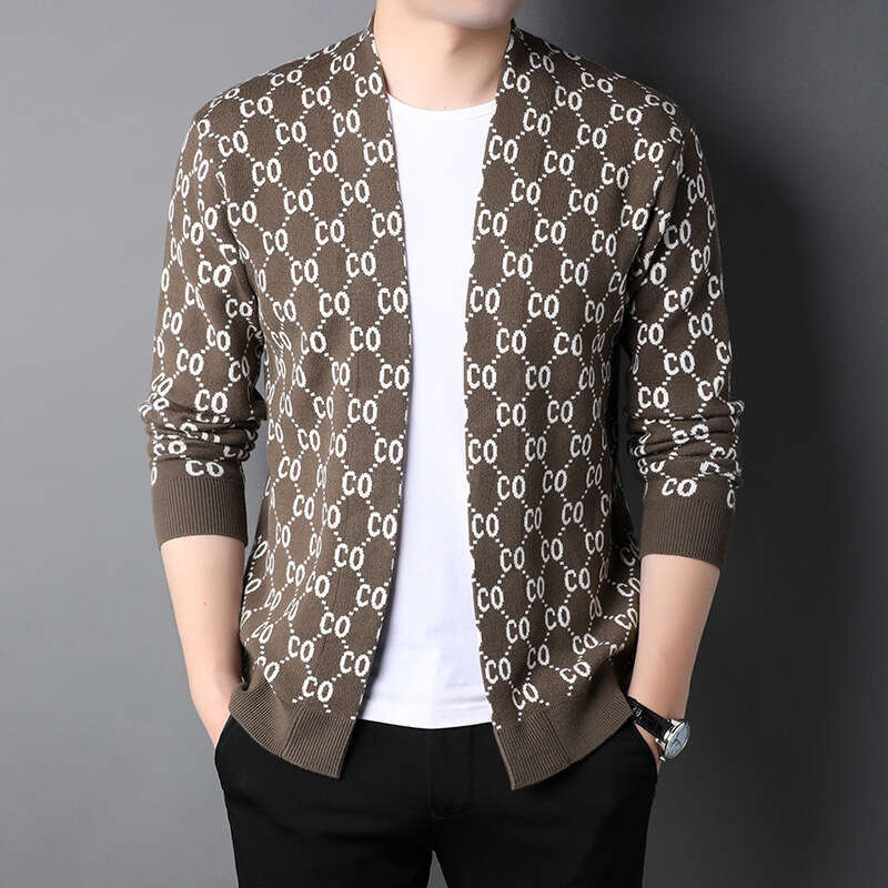 2024 Autumn New Style Dropshipping Middle-Aged Men's Knitted Cardigan Casual Long Sleeve Loose Sweater For Men