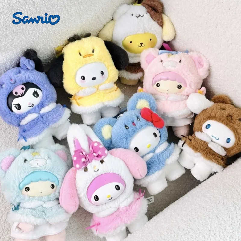 Sanrio Genuine Miniso Little Cape Series Vinyl Plush Pendant Blind Box Trendy Play Mystery Box Christmas Gift Desktop Ornament H251217