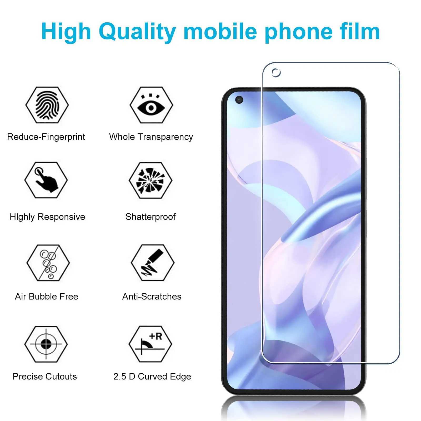 SCREEn Protector For 11 Lite 4G 5G Tempered Glass HD Crystal High Aluminum 9H Anti Scratch Case Friendly G251218