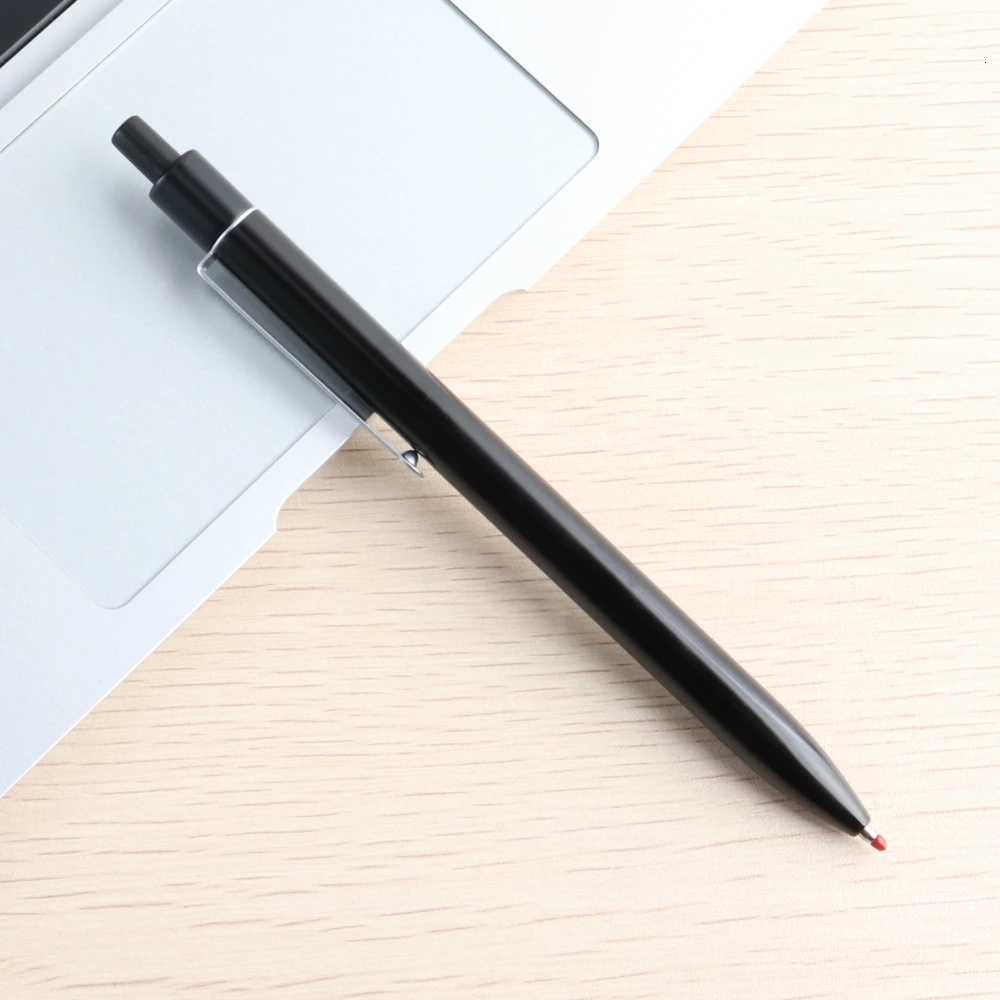 Stainless Steel Metal Retractable Gel Pens 05mm Fine Point Black ink Ballpoint Signature Pen with Replaceable Blue Refills Y251218