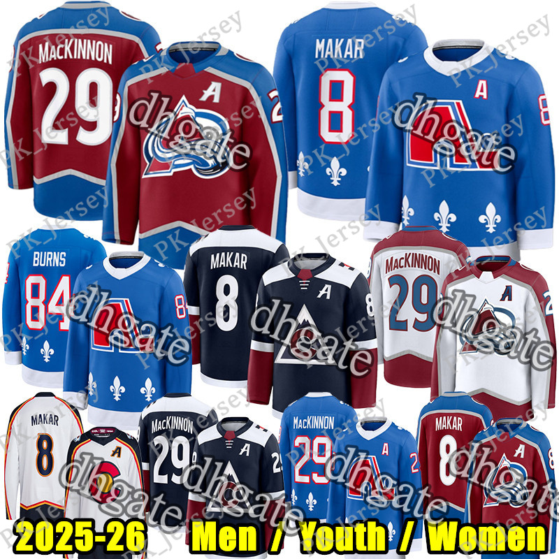 #29 Nathan MacKinnon colorado hockey avalanches jersey #8 Cale Makar Martin Necas Gabriel Landeskog Artturi Lehkonen Sakic Roy Nichushkin Devon Toews jerseys