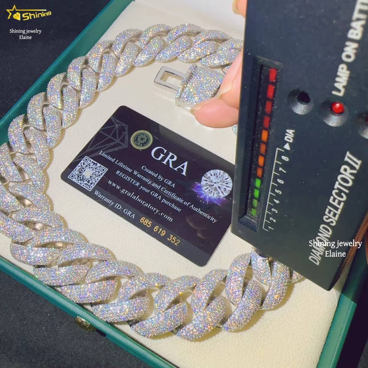 Hip Hop 25MM Fashion Jewelry Sterling Silver 925 Iced Out Custom D Color VVS Moissanite Diamond Necklace Cuban Link Chain