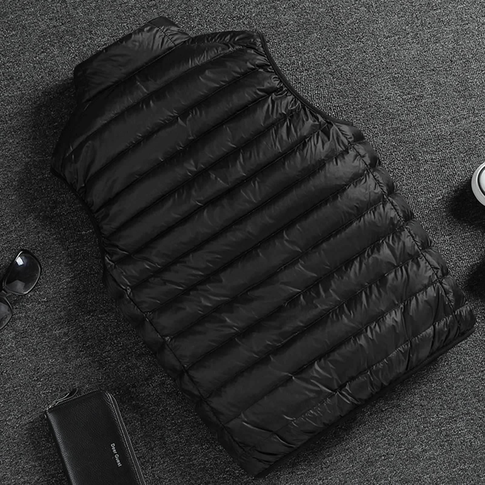 MenS Casual Zipper Vest Stand Collar Sleeveless Outdoor Windproof Casual Warm Vest Jacket Winter Thickened MenS VestG251218