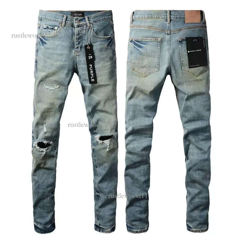 purple jean Mens jean Designer Jean Distressed purples brands jeans Bikers Denim For Men Fashion Mans Black Pants 2 fc6