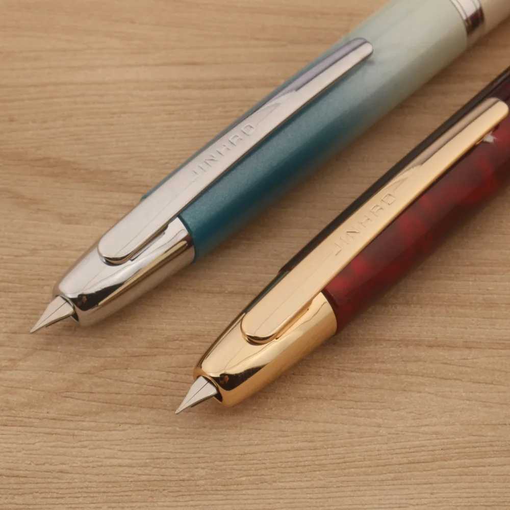 new JinHao 10 Fountain Pen Press matte black F/EF Nib Stationery Off School Supplies Gift Ink Pens Y251218