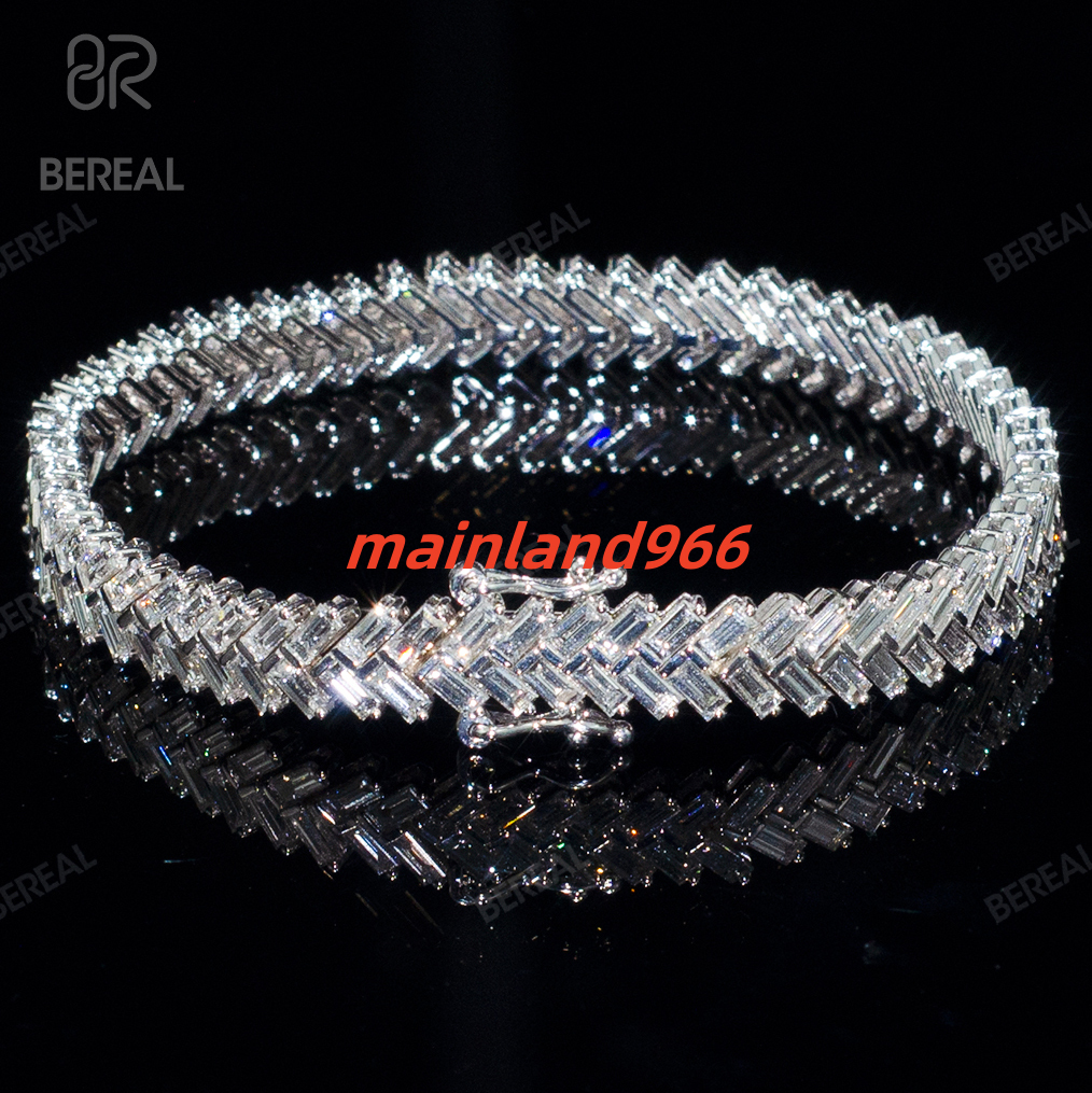 Factory Direct Wholesale Moissanite Cuban Link Chain Necklace Bracelet VVS Diamond 925 Silver Hip Hop Custom Women