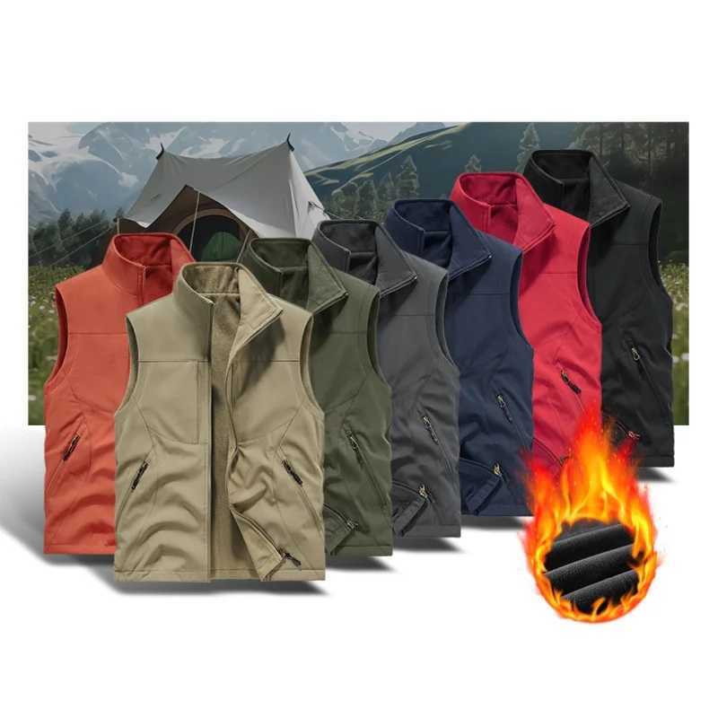 2025 Double-sided wear polar fleece vest outdoor casual style large-sized loose sleeveless warm mens vest Autumn WinterG251218
