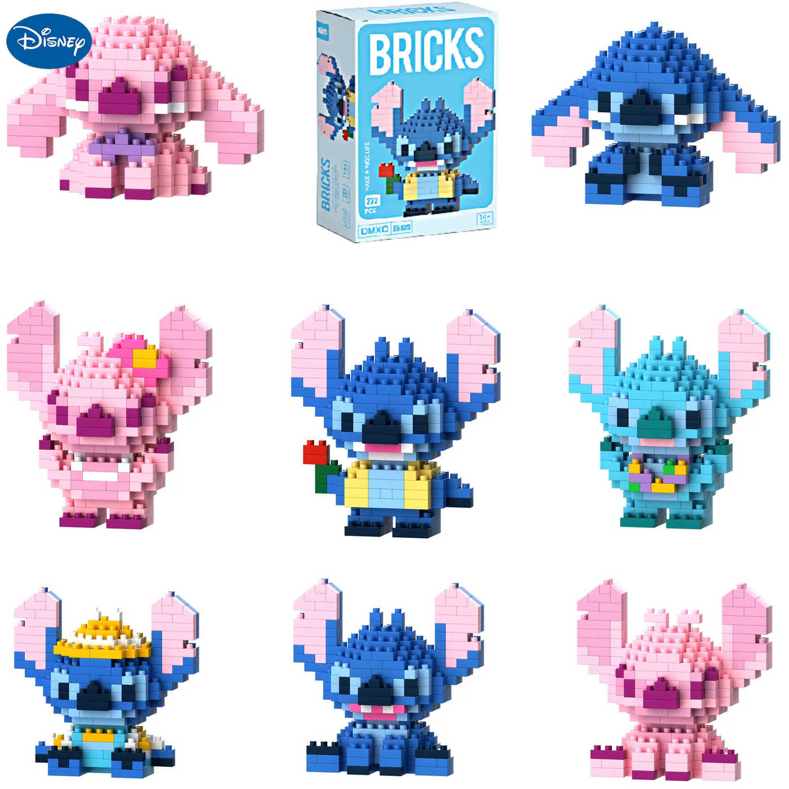 Disney LiLo Stitch Toys Building Block Angel lega Cartoon Character Assembled Model Toys For girl Children Birthday Gifts H2512181