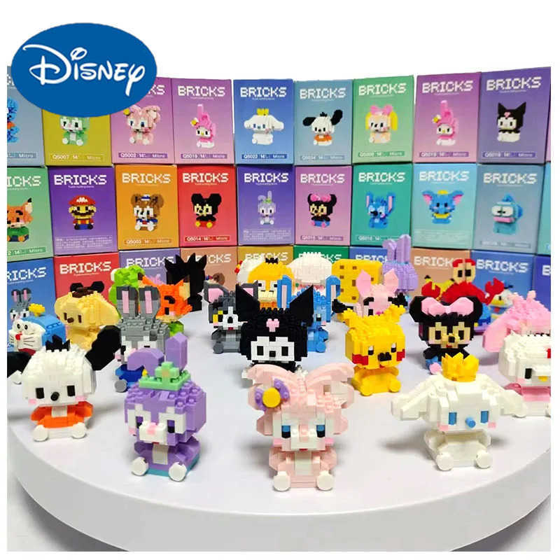 Disney Stitzer Mario SpongeBob Doll Mini Cartoon Block Toys Micro Particle Building Construction Module Childrens Puzzle Toys H251218