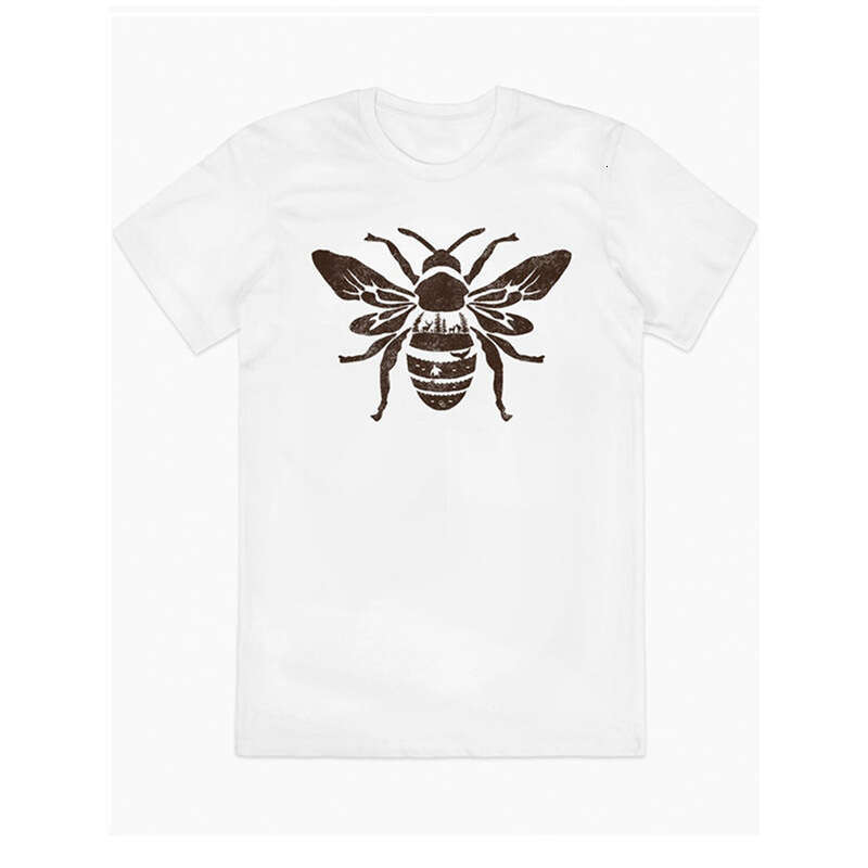 Free Shipping Men's T-Shirt Retro Bee Print T-Shirt Unisex Minimalist Art Graphic Cotton Tee Fashion Bee Lace Wings Breathable Daily Outfit