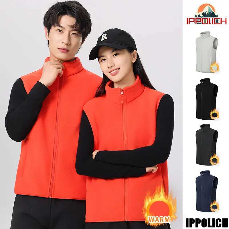 Unisex Hiking Winter Vest Male Outdoor Fleece Windproof Fishing Sleeveless Coats Women Warm Stand Up Collar Camping Casual VestG251218
