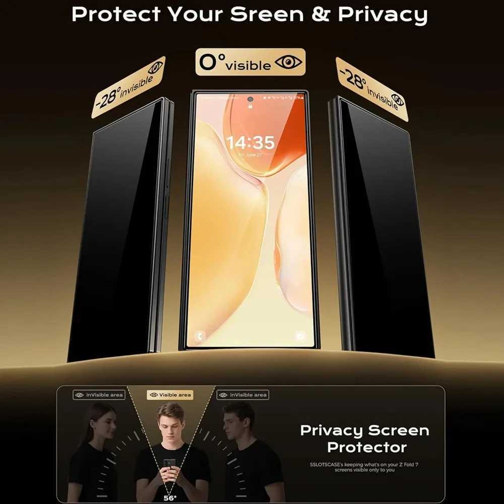 1/2/3Pcs Easy Install SCREEn Protector For Galaxy Z Fold 7 Privacy Anti-Spy / HD Clear Outer Tempered Glass for Z Fold7 G251218