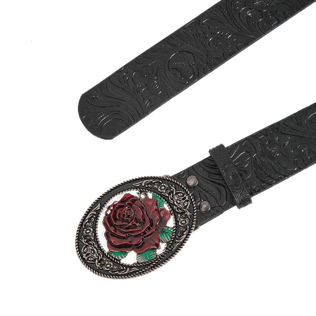 Men Women-Western-Cowboy-PU Leather-Belts - Vintage horse Belt Floral Engraved Buckle Belt for Jeans 251113
