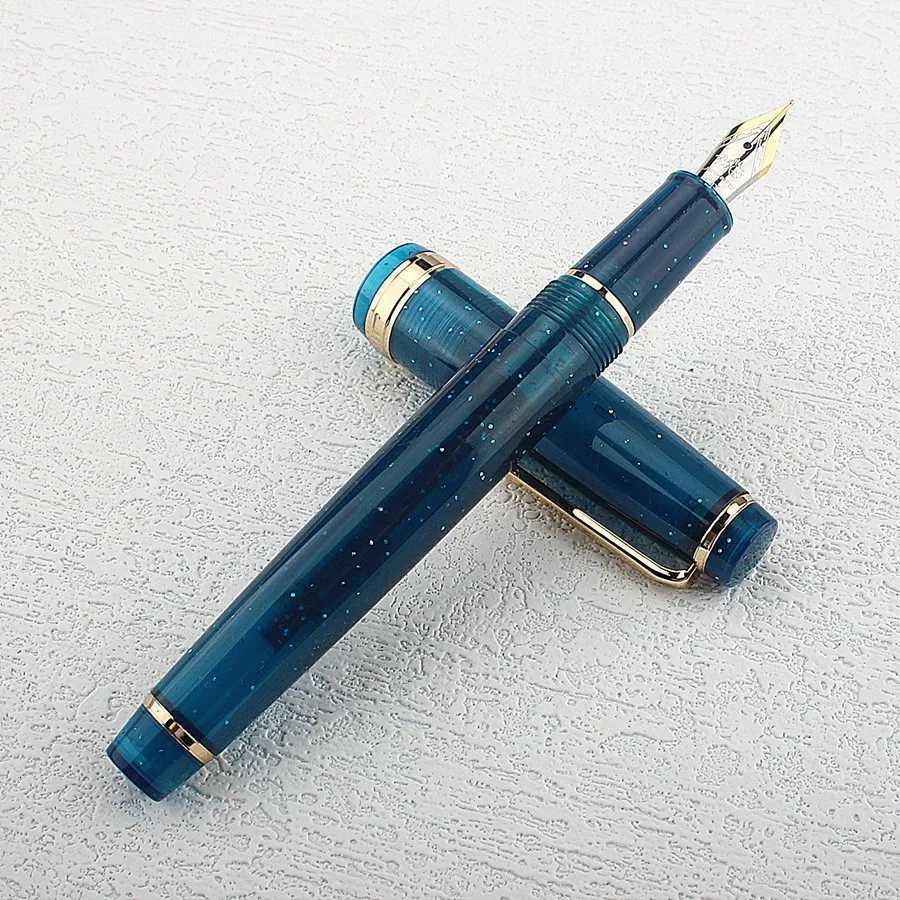 Jinhao 82 Fountain Pen Acrylic Ink Pen Spin Golden EF F Nib Elegante Business Off School Supplies Writing Pen Stationery Y251218