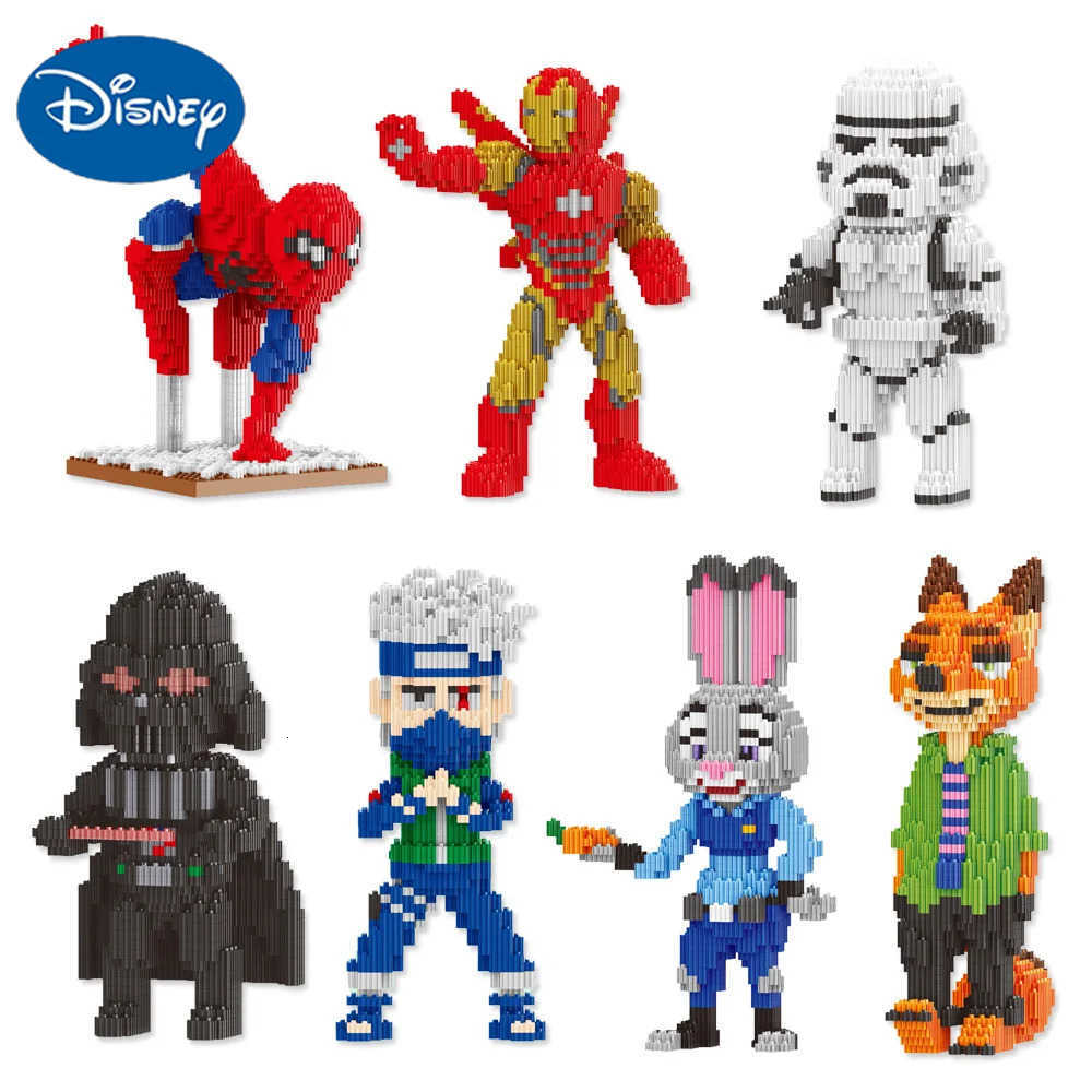 Disney New Spider Man Iron Man Connection Building Blocks Darth Vader Stormtroopers Model Nick Judy Figures Mini Brick Toy For Kid Gift H251218