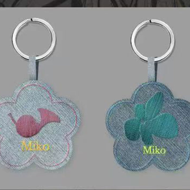 Double-Sided Keyring with Hanging Embroidered Label Anime Cartoon Mini Pendant Cute Decorative Stuffed Bead Chain Factory Customization