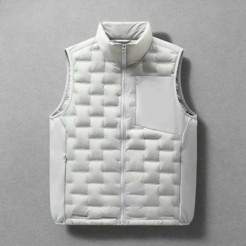 White Duck Down Vest Jacket Men Autumn Winter High-quality Stand Collar Down Coat Mens Casual Sleeveless Jackets for Men VestsG251218