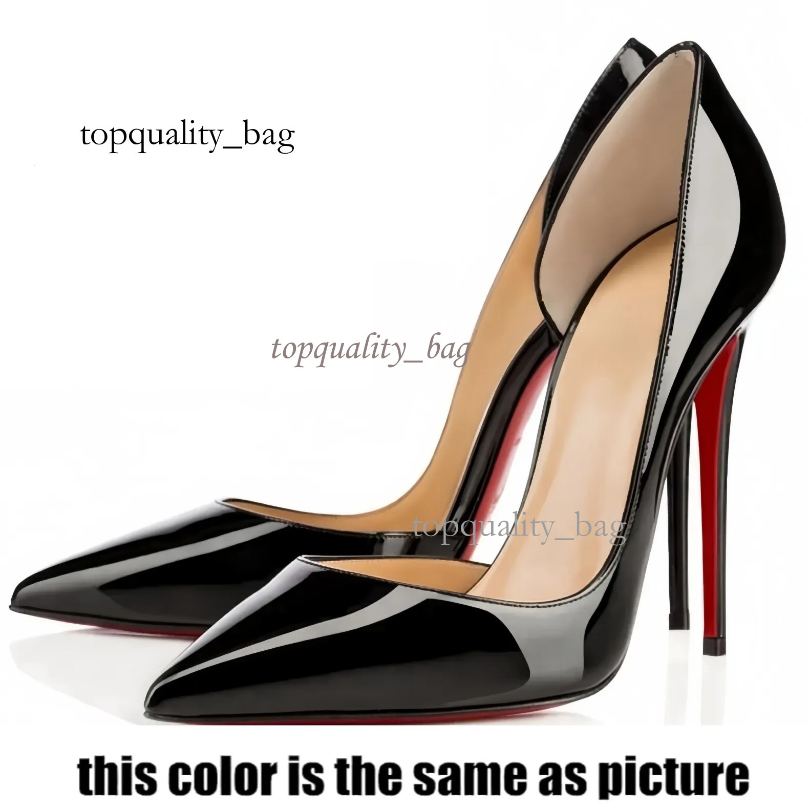 Designer Women High Heels Shoes Red Peep Toe Sandals 6Cm 8Cm 10Cm 12Cm Heels Nude Black Patent Leather Pumps Size 34-44 45 17C