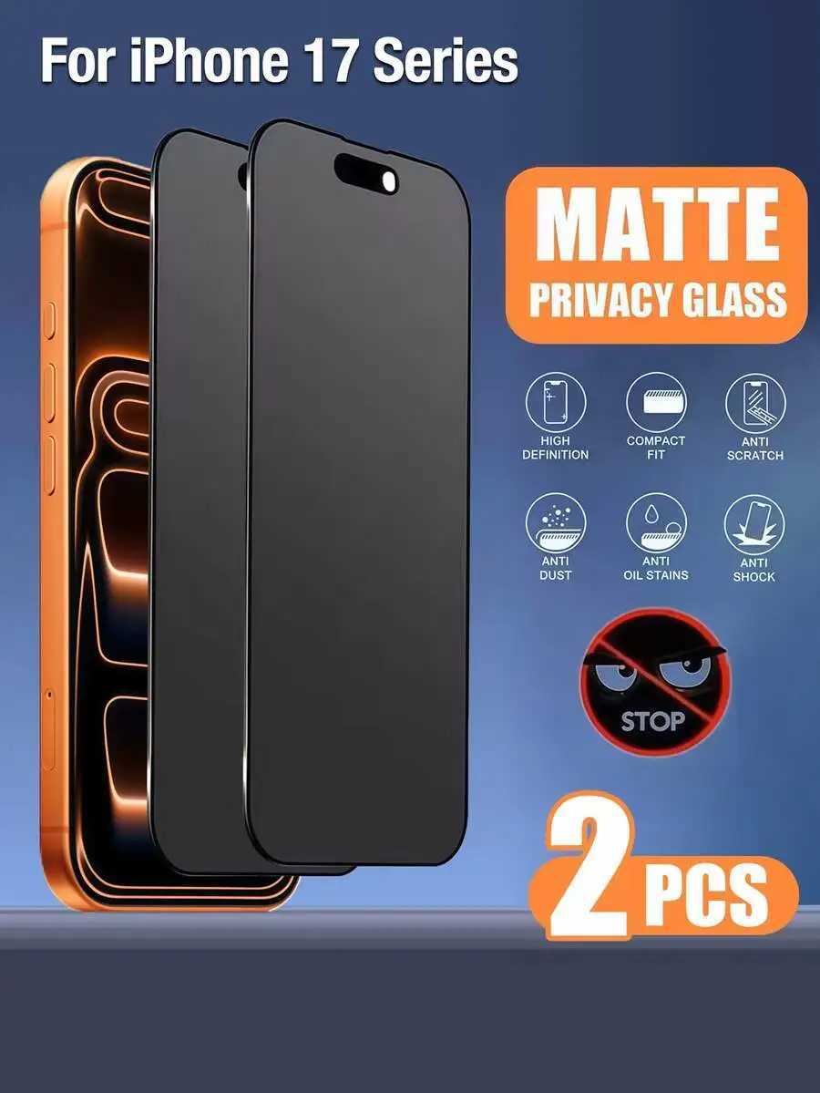 2 Pcs Matte Anti-Privacy Screen Protector Compatible With IPhone 17 Pro Max 16 15 14 13 12 11 9H Hardness Tempered Glass G251218