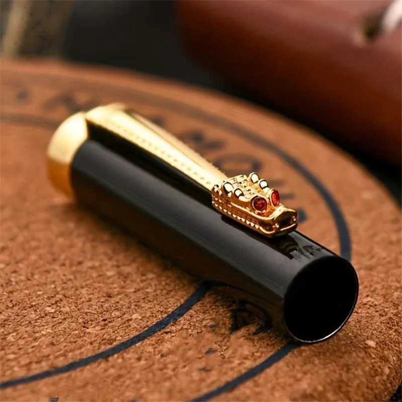 Blue Colour Golden Carving Mahogany Business Off Rollerball Pen School Student Supplies Y251218