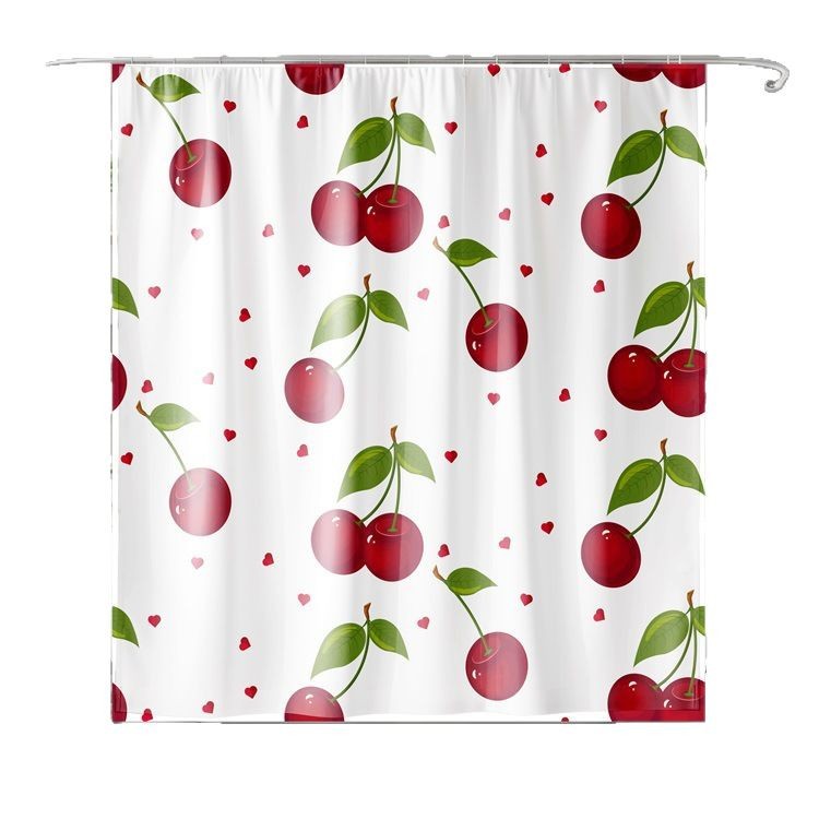 YL-37991 Valentine's Day Cute Animal Shower Curtain, 3D Digital Printed Polyester Shower Curtain, No Need for Drilling