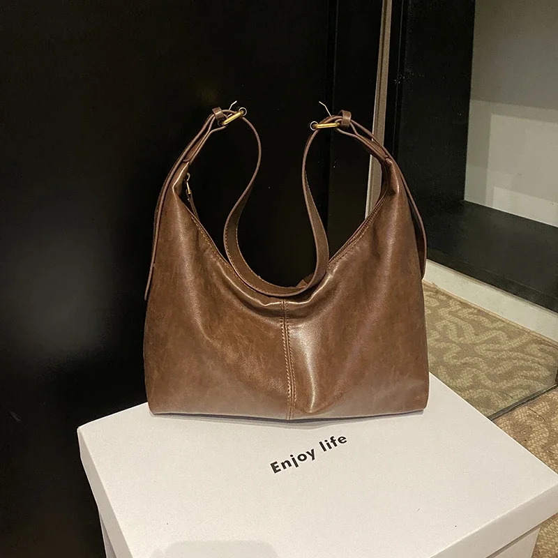 Large Capacity PU High Quality Crossbody Bag Zipper Solid Color Simple Fashion Handbag Soft Shoulder Bag 251216