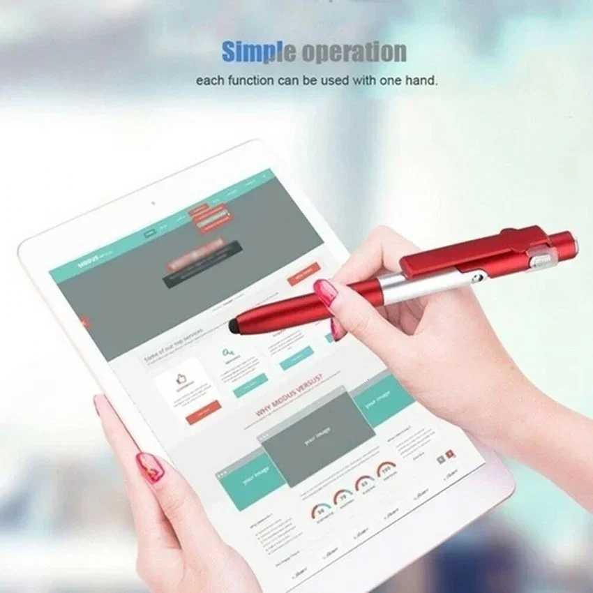4 In 1 Mtifunction Ballpoint Pen with LED Light Fold Phone Holder Night Read Writing Pencil Off School Student Stationery Y251218