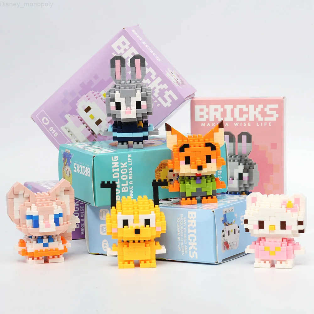 2Disney Anime Princess Building Blocks Stitch Mickey Mouse mini Action toy Figures Blocks Toys Bricks Assemble Toys Kids Gifts H251218111