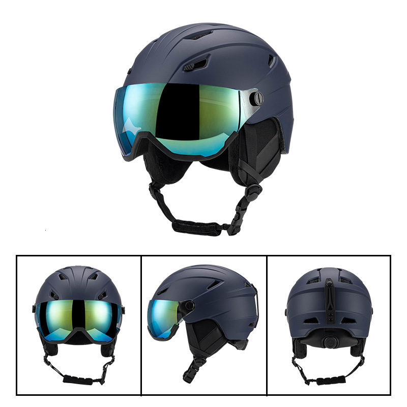 New Ski Helmet and Goggles Set for Sports Outdoor Unisex One-piece Molded Warm Anti-fall Skiing