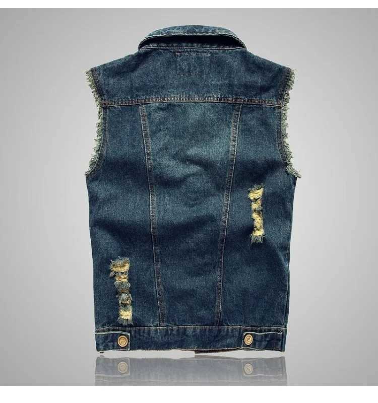 2025 Spring and Autumn New denim vest mens Korean version sleeveless camisole slim fit summer denim vest top plus size trendG251218
