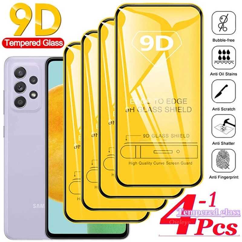 1-4PCS Full Cover SCREEn Protector For A73 A72 A71 A70 A25 A24 A22 A20 M52 M51 M32 M31S M31 M30S M21 Tempered Glass Film G251218