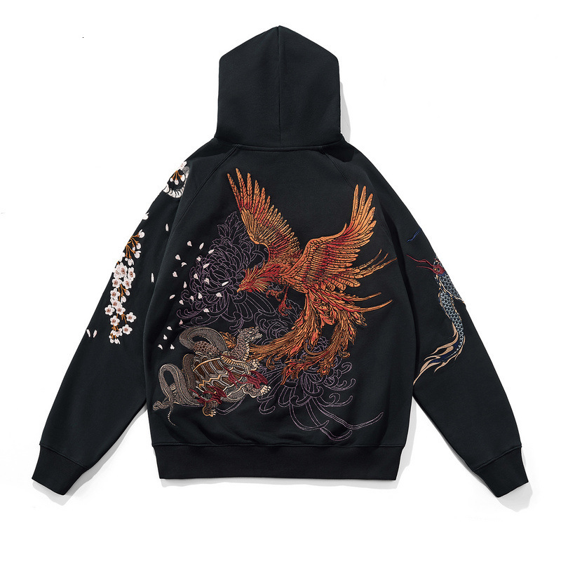 2023 Spring and Autumn Yokosuka Heavy Industry Embroidered Hooded Men's Sweatshirt Trendy Brand Dragon Suzaku White Tiger Embroidery Chinese Styl