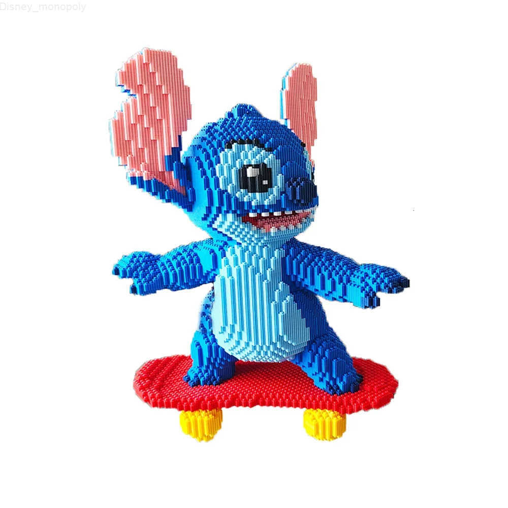 Disney Scoote Stitch Connection Building Block Lilo Stitch Angel DIY Model Figure Assembled Brick Toy for Home Decor H251218