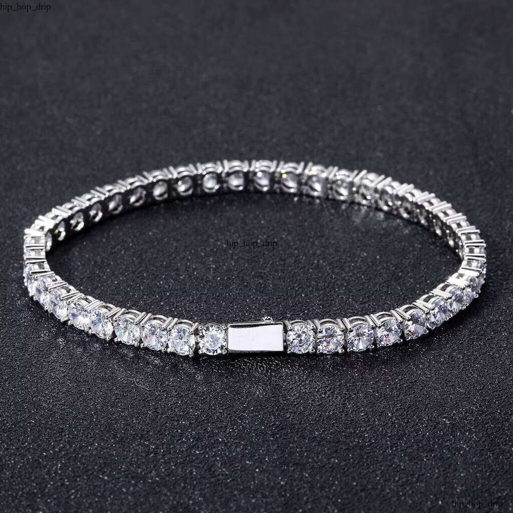 BES Fancy 3mm 4mm 5mm 6mm VVS Moissanite Tennis Bracelet Brass Bangle AAA VVS Moissaniteia 18k Gold Plated Pearlescent Rapper Jewelry