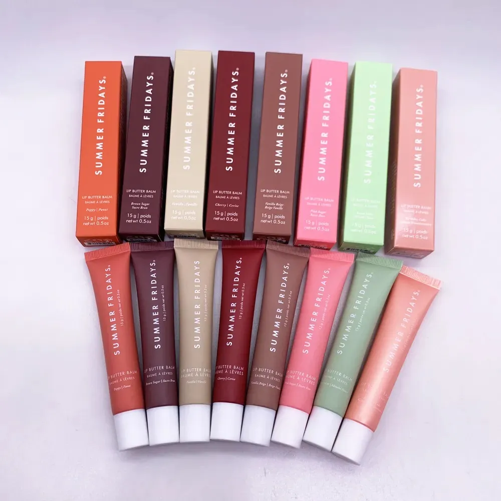 12 Colors Lip Butter 15g Lip Balm Liquid Lipstick Moisturizes Smooth Soft Makeup Lips Glaze Lip Gloss Pink Guava Vanilla Beige Toasted Marshmallow 0.5oz Top Quality