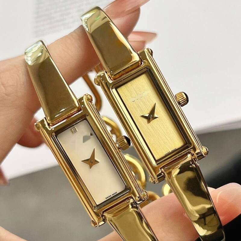 g u c c i watch gu ci watch with logo Women's Bracelet Vintage Style Rectangular Simple Two-Hand Classic Wristwatch Stainless Steel Retro Fashion Watch