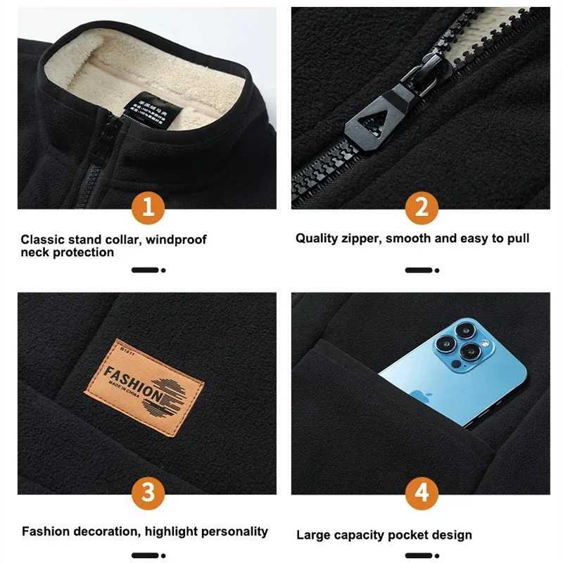 2024 Autumn and Winter Lambswool Vests Men New Warm Padded Stand-up Collar Large Size Casual Versatile Trend Jacket ShouldersG251218