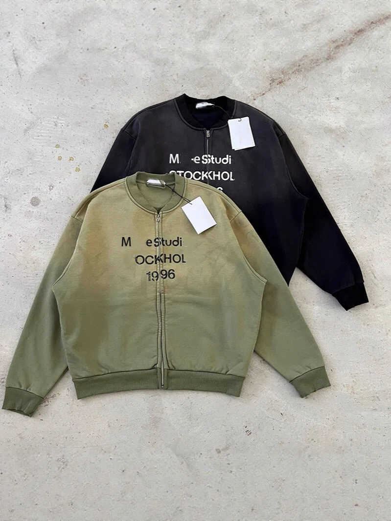 Women's Hoodies Unisex Designer Letter Print Vintage Zipped Up Hoodie Jacket Fashion Brand Causal Loose Fit Autumn Jackets