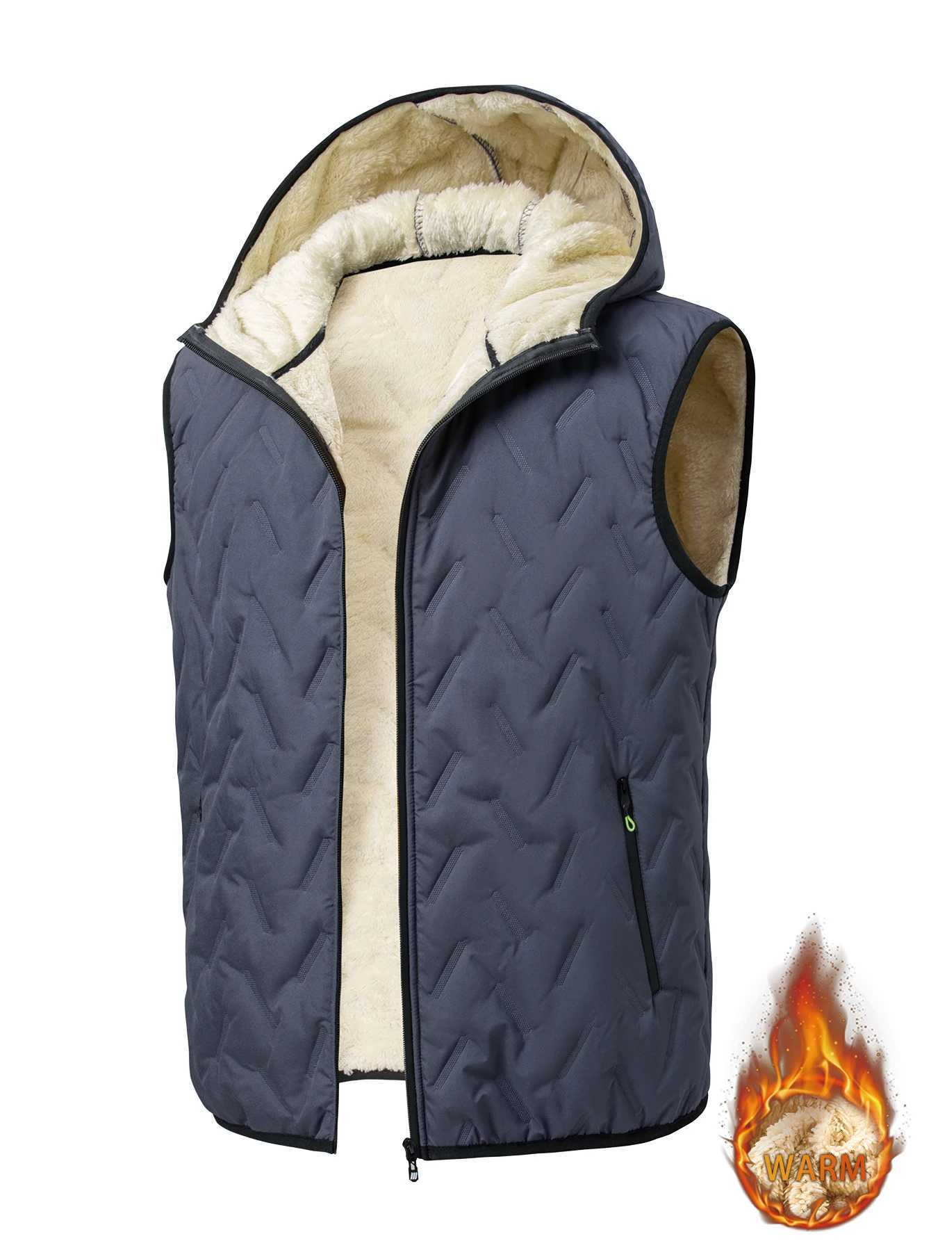 Mens Padded Jackets for Man Work Vest Winterize Winter Clothes Running Vests Heated Gilet Male Coat Fleece Body Warmer ClothingG251218