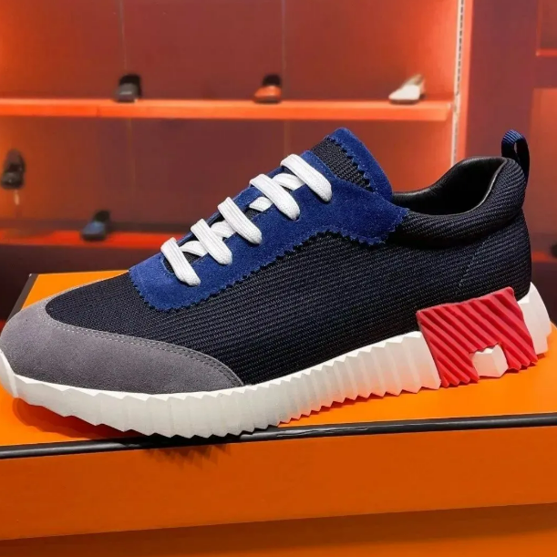 Bouncing Sneakers Designer Suede Casual Shoes Trainers Breathable Mesh Running Shoe Men Bounce Women Sneaker Non-Slip Rubber Sole Flat Trainer H Word 36-46