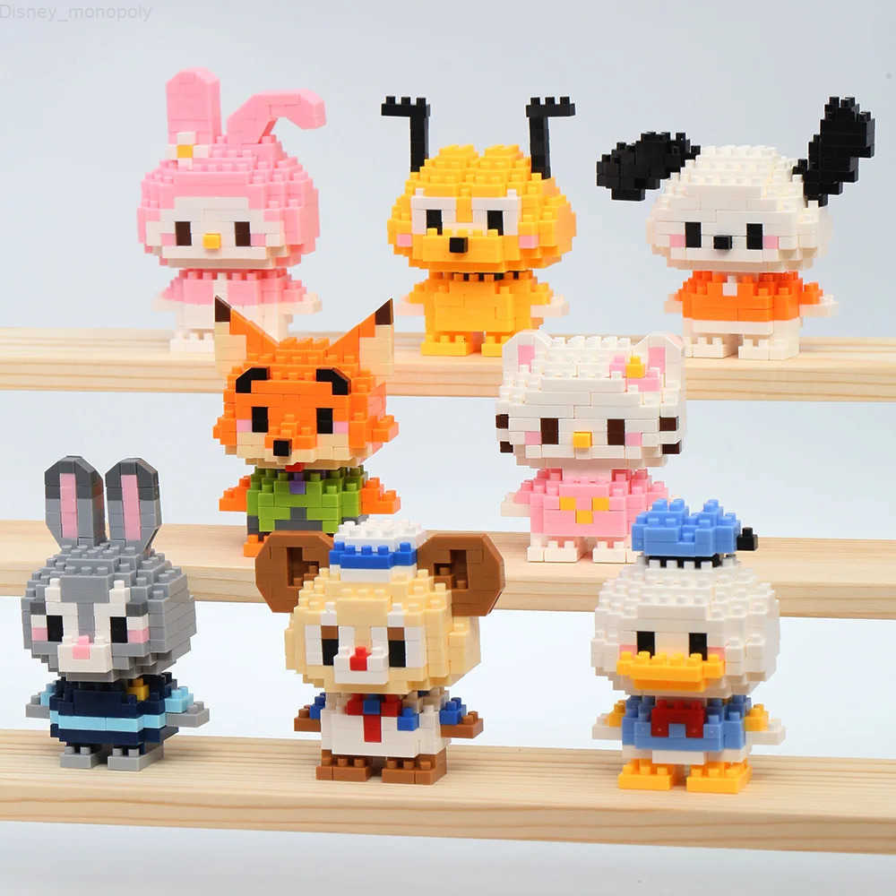 2Disney Anime Princess Building Blocks Stitch Mickey Mouse mini Action toy Figures Blocks Toys Bricks Assemble Toys Kids Gifts H251218111