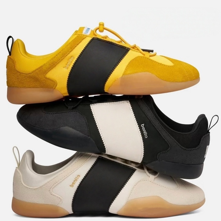 Designer Mens Womens Casual Shoes Bad Bunny Ballerina Benito Bold Gold Yellow Black Chalk White Black Gum Sneakers
