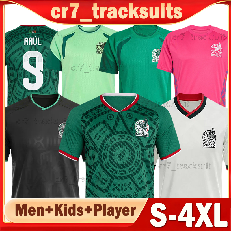 5XL 2026 Mexico national football team Soccer Jerseys RAUL S.GIMENEZ C.MONTES Player Version Football Shirts E.ALVAREZ O.PINEDA Goalkeeper Long sleeves kids kits sets
