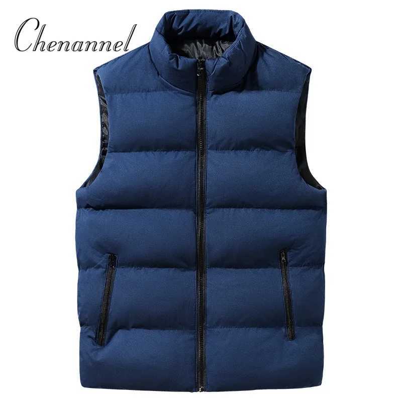 Autumn Stand-up Collar Casual Waistcoat Brand Clothing Mens Vest Jacket Warm Sleeveless Jackets Winter Waterproof Zipper CoatG251218