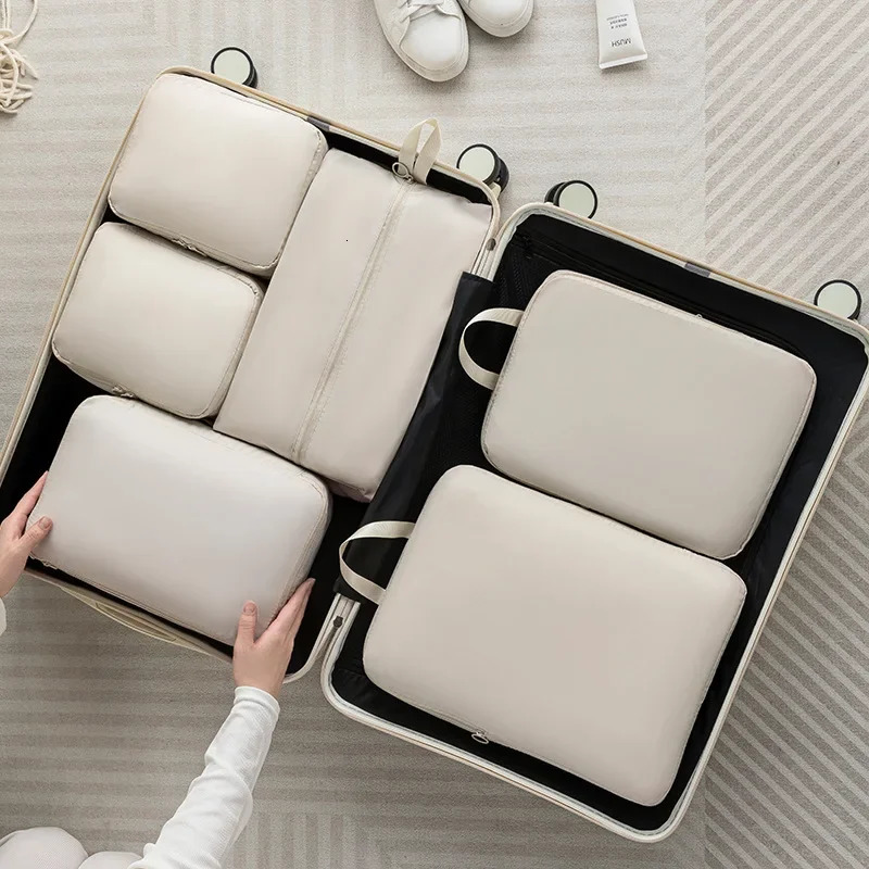Travel Set Storage 6-piece Set Travel Storage Bag Waterproof Wash and Makeup Bag Clothing Shoes Underwear Lugga 251218