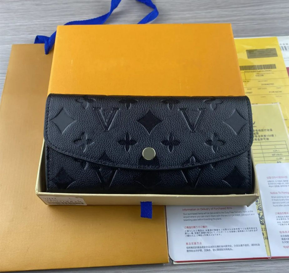 Designer Wallet Luxury Women Short Purse Embossed Flower Letters Wallets Credit Card Holders Ladies Plaid Money Clutch Purses Bags louisvuinton with Box DustBag